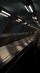 Person observed on metro escalator in Saint Petersburg underground station