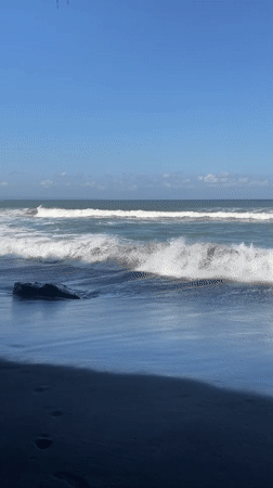 Clear morning beach scene captured in Kediri, Indonesia