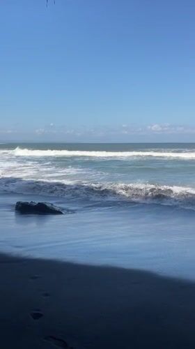 Clear morning beach scene captured in Kediri, Indonesia