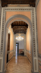 Wedding reception at an ornate historic villa in Signa, Italy
