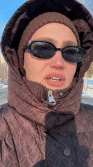 Person films winter moments in Surgut, Russia