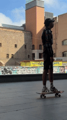 Skaters sessioning a plaza spot in Barcelona