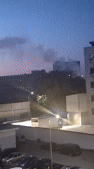 Smoke and pink clouds observed over Stara Zagora at dusk
