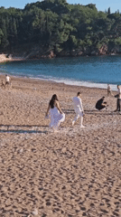 Film crew shoots romantic scene at Montenegro beach resort