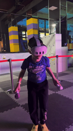 Boy plays VR games at Shumen entertainment center