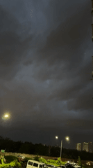 Rainy evening documented in Krasnodar with vehicles and candy