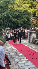 Formal red carpet procession draws crowds in Berkovitsa Bulgaria