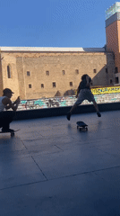 Afternoon skate session at a Barcelona plaza