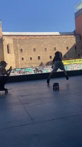 Afternoon skate session at a Barcelona plaza
