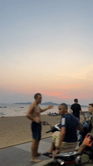 Beach activity observed in Pattaya with swimmers, jet skis