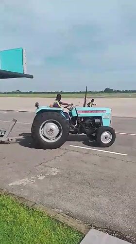 Airport ground crew conducts routine aircraft servicing in Orerokpe