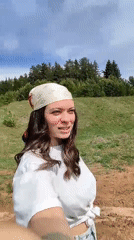 Woman documents morning countryside walk and meal prep near Фоки