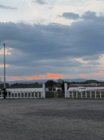 Dusk landscape filmed from moving vehicle in Tinaquillo, Venezuela