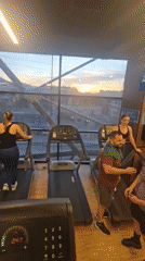 Evening workout session captured at Sofia gym during sunset