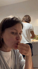 Snacking and strawberries in an Izhevsk kitchen