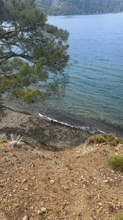 Coastal view captured from elevated position in Fethiye, Turkey