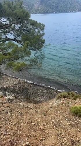 Coastal view captured from elevated position in Fethiye, Turkey