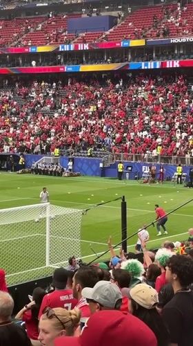 Soccer match day at a packed Houston stadium