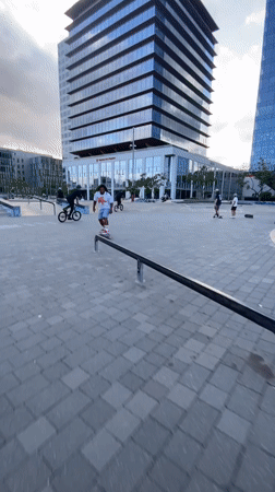 Barcelona skatepark hosts afternoon session with multiple riders performing tricks