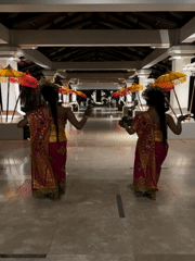 Traditional Balinese dancers perform at Kuta Selatan resort complex