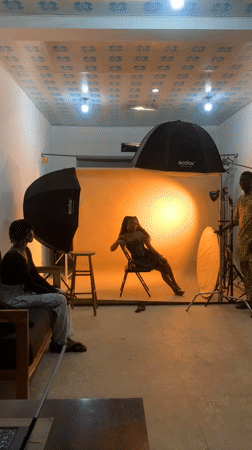 Woman photographed in professional studio setup in Gura Top