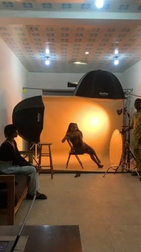 Woman photographed in professional studio setup in Gura Top