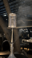 Dinner and hookah at an Irkutsk restaurant, summer evening