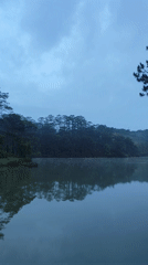 Misty lake morning captured by witnesses in Da Lat