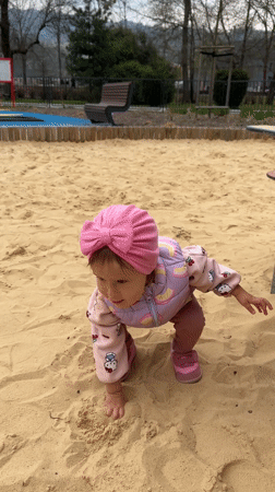 Woman, toddler enjoy morning playground visit in Wisła, Poland