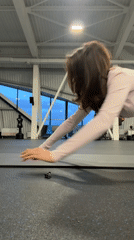 Woman takes selfies at Krasnoyarsk gym