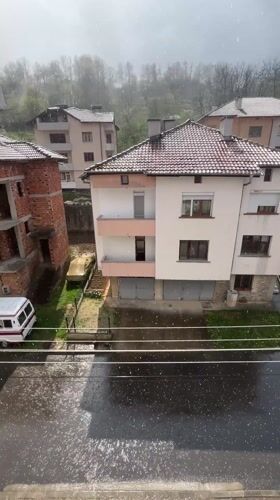 Hailstorm hits Zlatograd Bulgaria residential area April 19