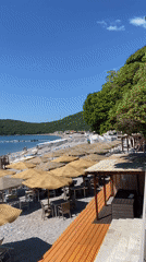 Morning beach scenes captured in Prijevor, Montenegro coastal area