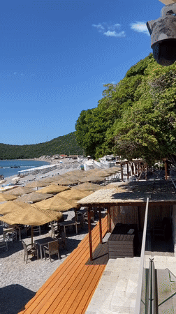 Morning beach scenes captured in Prijevor, Montenegro coastal area
