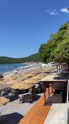 Morning beach scenes captured in Prijevor, Montenegro coastal area