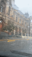 Rainy afternoon captured from vehicle in Buenos Aires