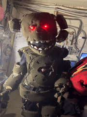 Person in damaged animatronic costume spotted in Saratov workshop