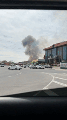 Large smoke plume observed rising over Yerevan street
