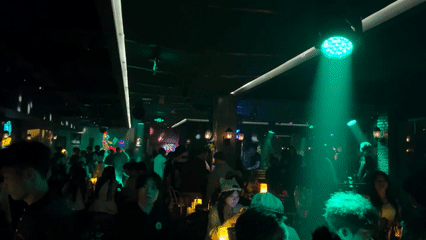 Crowded nightclub scene captured in Liangjiang, China
