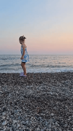 Sunset to moonrise on a Salerno pebble beach