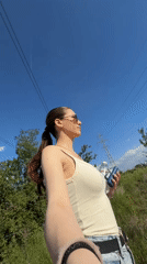 Woman with plastic bottles spotted outdoors in Sofia