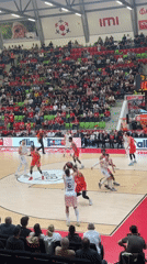 Basketball game draws packed crowd in Botevgrad, Bulgaria