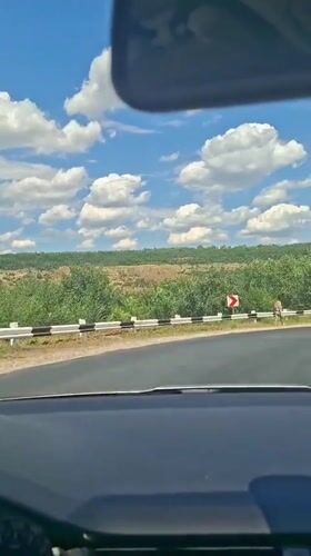 Coffee break on a scenic road through rural Moldova