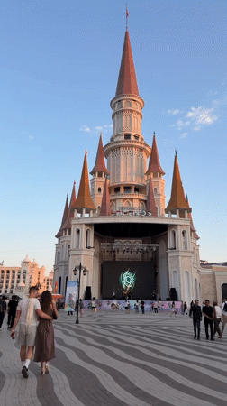 Theme park castle documented in Serik, Turkey