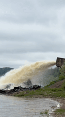 Muddy water discharge from concrete structure observed in Chernushka