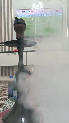 Hookah session with soccer on TV, Ashgabat
