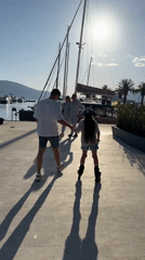 Father, daughter enjoy sunny afternoon at Tivat marina
