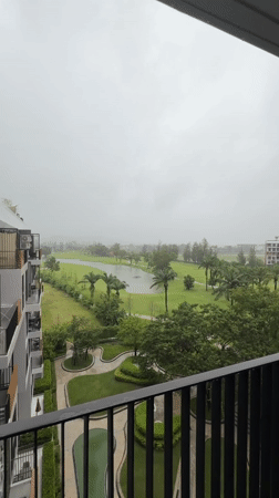 Heavy rains flood golf course in Choeng Thale, Thailand
