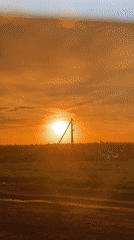 Sunset documented in rural Подшивалово, Russia countryside