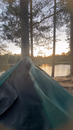 Sunset lakeside moments captured in Vyritsa, Russia