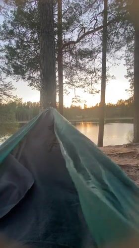 Sunset lakeside moments captured in Vyritsa, Russia